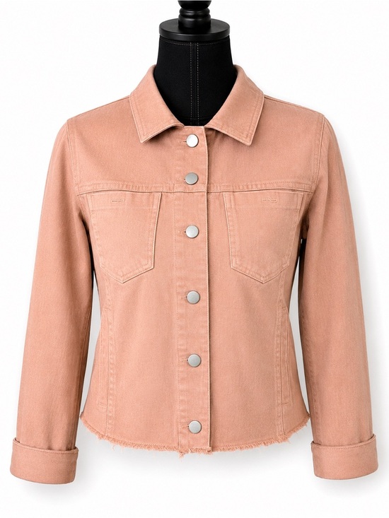 L'AGENCE Jackets & Blazers - L’AGENCE Janelle Cropped Denim Stretch Jean Jacket Dusty Pink Medium LIKE NEW